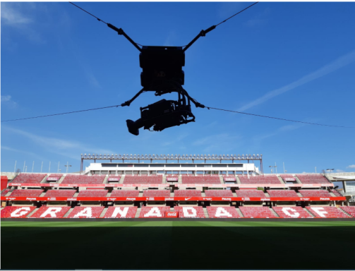Cámara aérea en el estadio del Granada