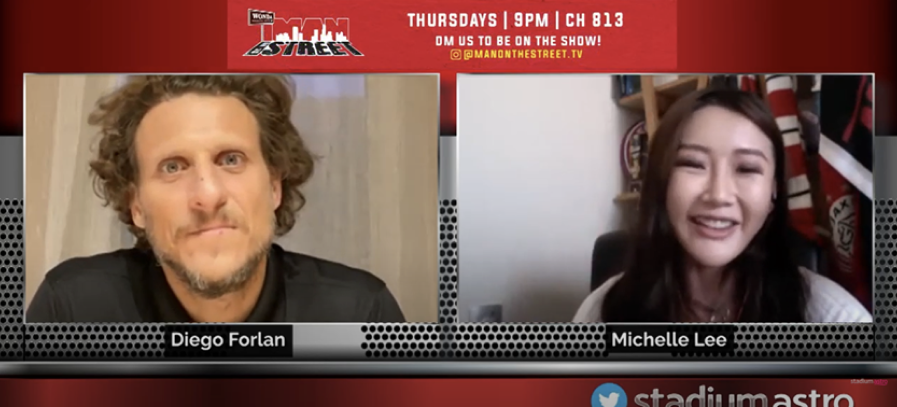 Diego Forlan y Michelle Lee